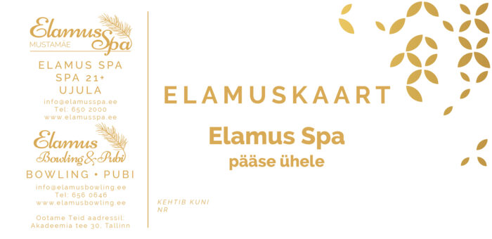 Elamuskaart_Elamus Spa Pääse ühele
